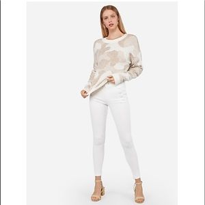 Express White/Cream Camo Sweater